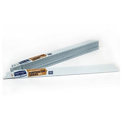 Century Drill & Tool 07798 9" Contractor Series Bi-Metal Reciprocating Saw Blade, 18T, 25 Pack