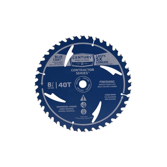 Century Drill & Tool 10286 Finishing Saw Blade, 8-1/4" X 40T