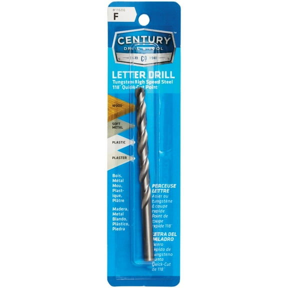 Century Drill & Tool Brite Drill Bit Letter F High Speed Steel - 1 Piece