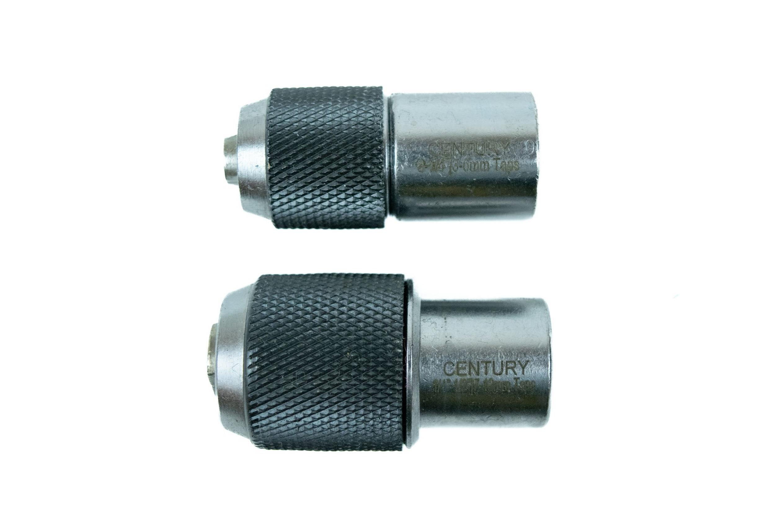 Century Drill & Tool 2‑Piece Adjustable Tap Socket Set — 3/8" Square Drive, Fits 0–1/2 in & 3–12 mm Taps, For Tight Spaces