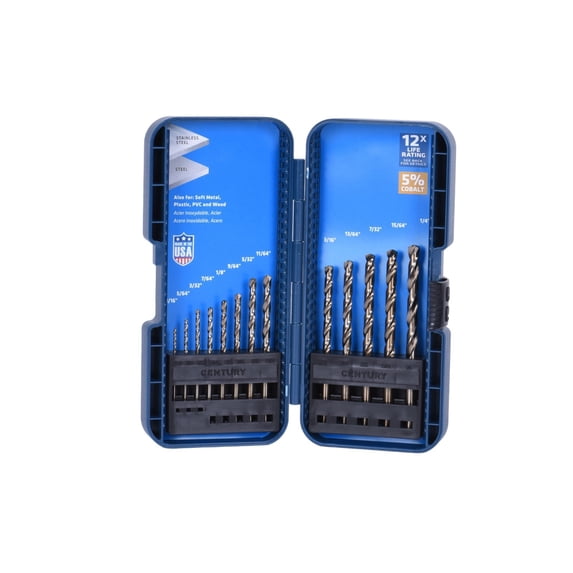 Century Drill & Tool, 26713, 13 PC Set,Jobber Drill Bit,ProGrade ...