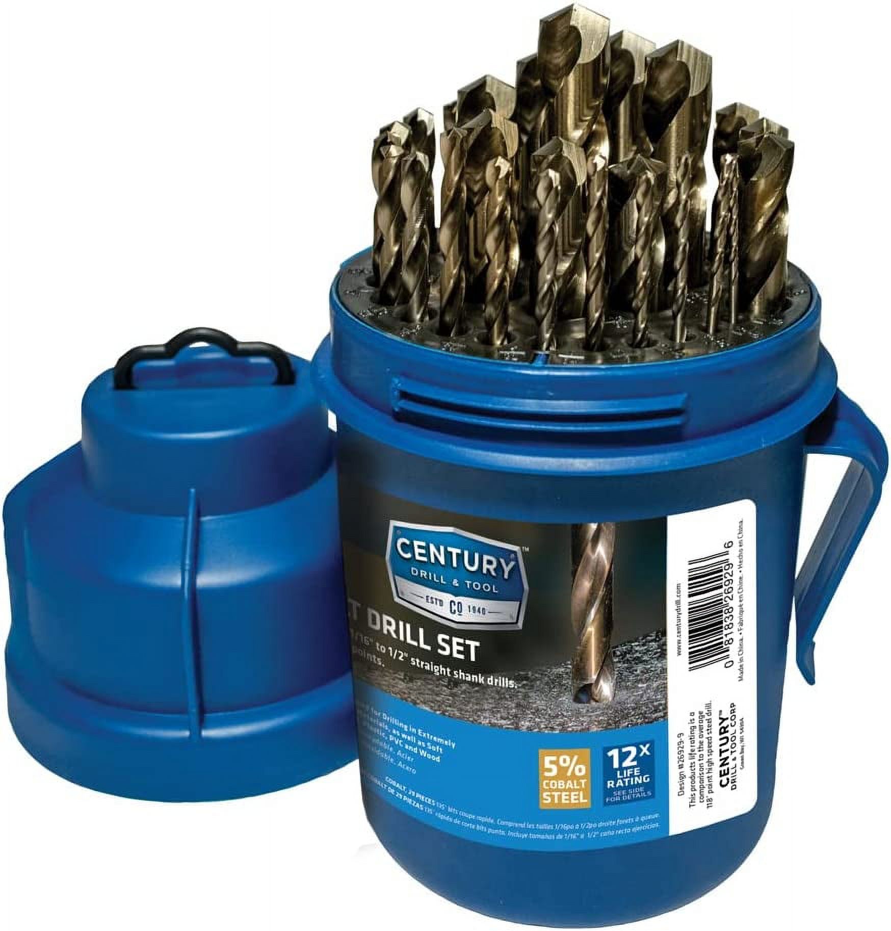 Century Drill & Tool 26929 Cobalt Drill Bit Set, 29 Piece