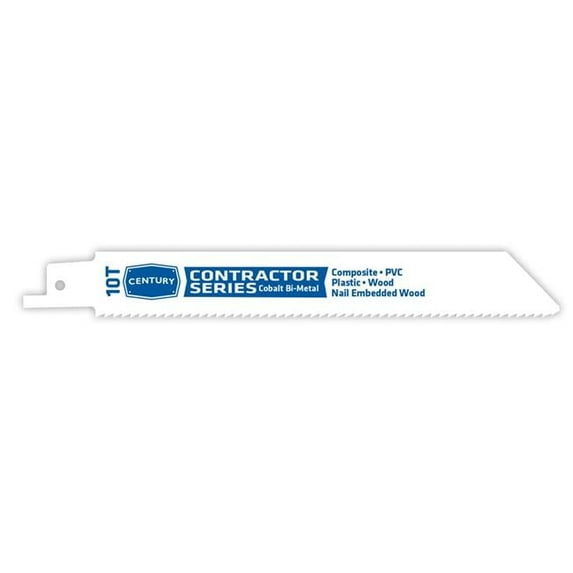 Century Drill & Tool 6 in. x 10T 07610 Bi-Metal Contractor Reciprocating Blade Card