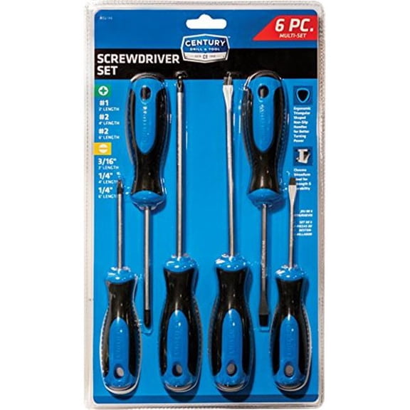 Century Drill & Tool 72196 Screwdriver Set - 6 Piece