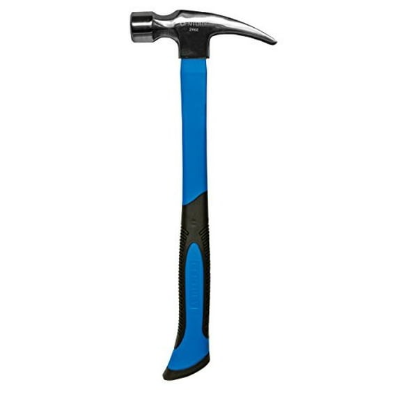 Century Drill & Tool 72244 Straight Claw Fiberglass Hammer, 16-Ounce, Blue, Black, Silver