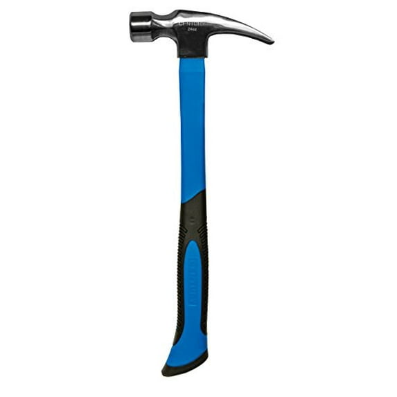 Century Drill & Tool 72244 Straight Claw Fiberglass Hammer, 16-Ounce, Blue, Black, Silver