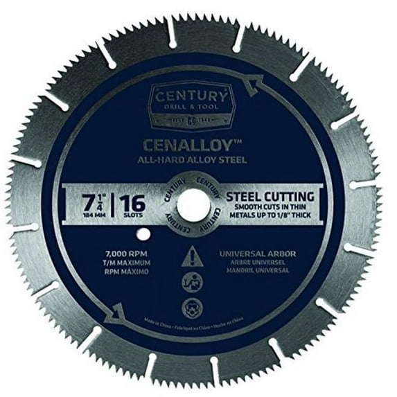 Century Drill & Tool 8207 7.25 in. 16 Slot Circular Saw Blade