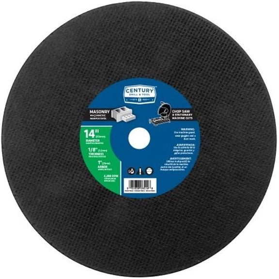 Century Drill & Tool 8514 Type 1A Abrasive Blade - 14 x 0.125 x 1 in.