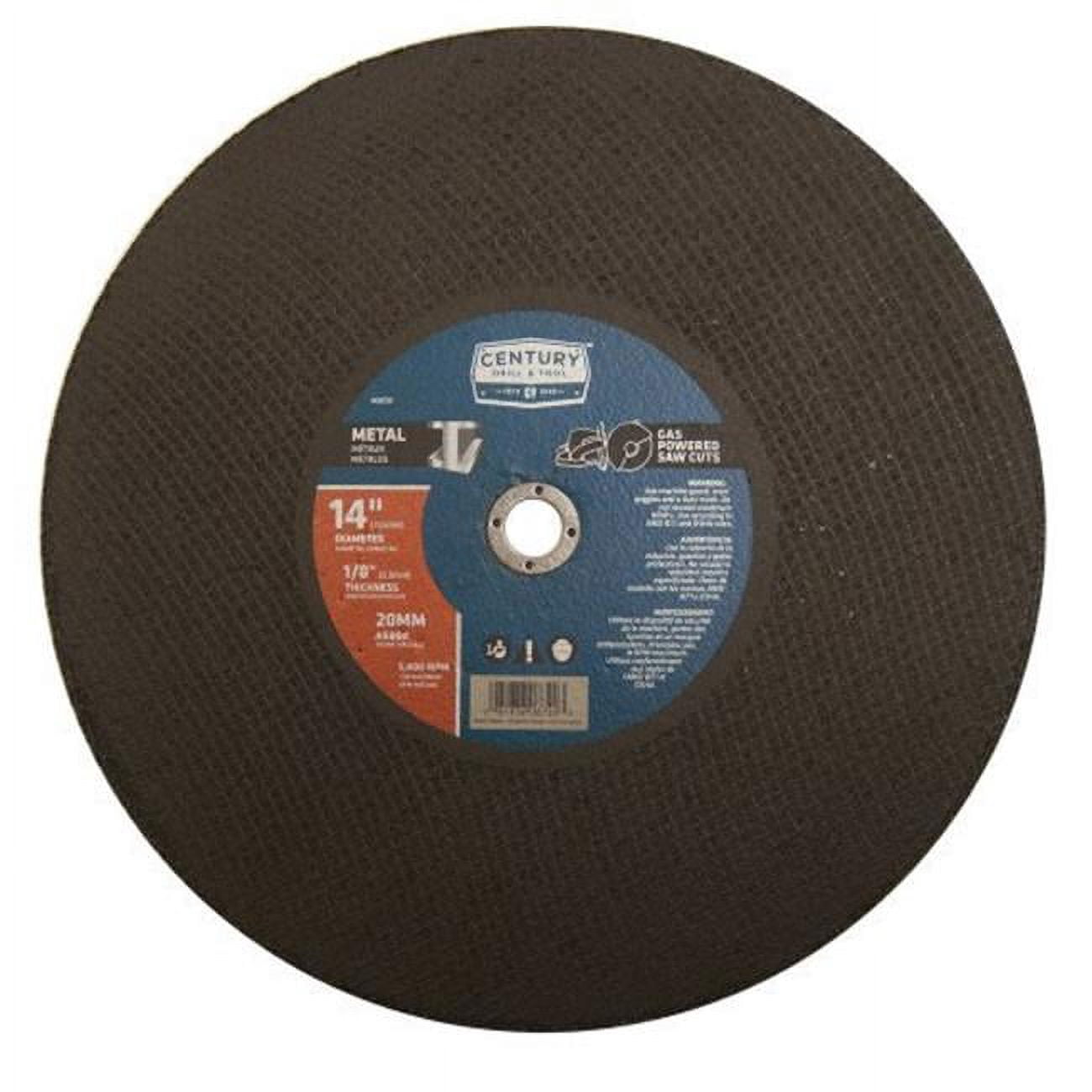 Century Drill & Tool 8720 Abrasive Saw Blades High Speed - 14 x 0.125 in. x 20 mm