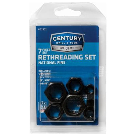 Century Drill & Tool 92932 Rethread Dies Set, Right Hand, Fractional, 7-Pc. - Quantity 2