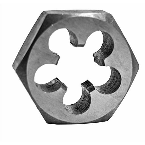 Century Drill & Tool 96207 High Carbon Steel Fractional Hexagon Die, 7/16-14 NC