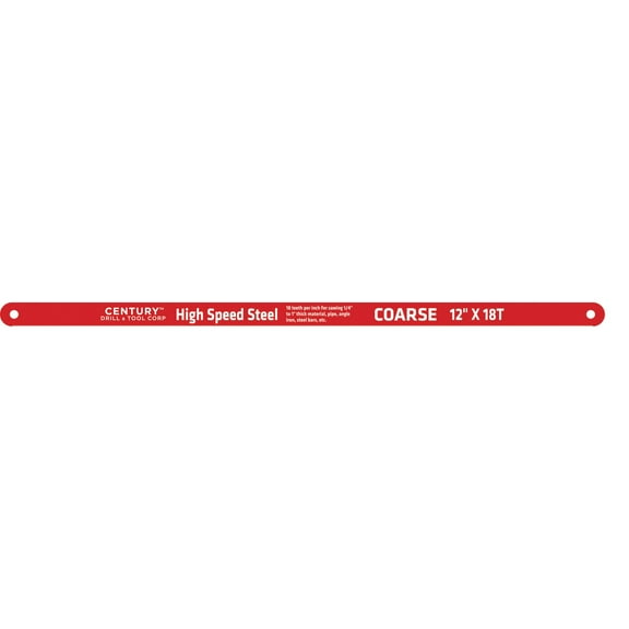 Century Drill & Tool 4337 High Speed Steel Hacksaw Blade, 12" by 18T