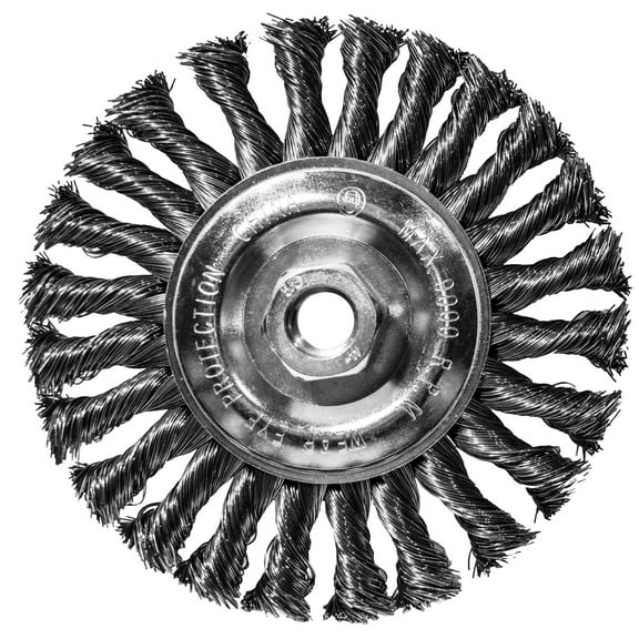 Century Drill & Tool 76064 6" Coarse Knot Wire Wheel, 5/8" X 11" Arbor, 9,000 RPM Max - Heavy-Duty Cleaning & Surface Prep on Concrete & Metal