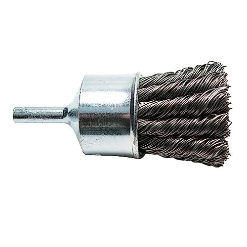 Century Drill & Tool 76204 Coarse Knotted Wire End Brush, 1-1/8" – Removes Rust, Paint, Weld Spatter, Ideal for Recessed Areas, Pipes, and Spot Cleaning