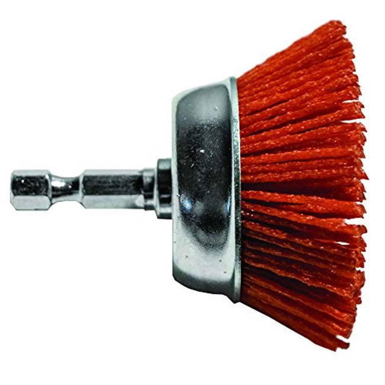 3-Inch Coarse Red Nylon Cup Brush with Hex Shank