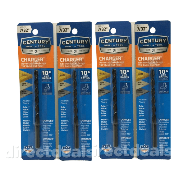 Century Drill & Tool Charger Drill Bit 25414 7/32" Pack of 4