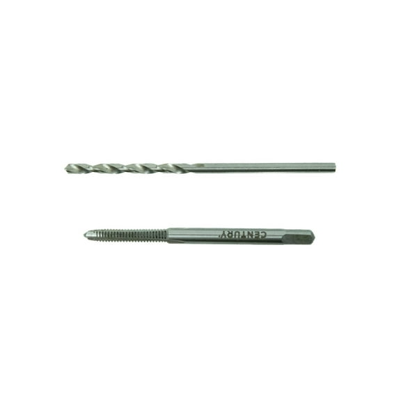 Century Drill & Tool 95302 4-40 NC (National Coarse) Machine Screw Plug Tap and #43 Wire Gauge High Speed Steel Drill Bit Combo Pack Set, Tap and Drill Bit Set for Use in Metal Applications