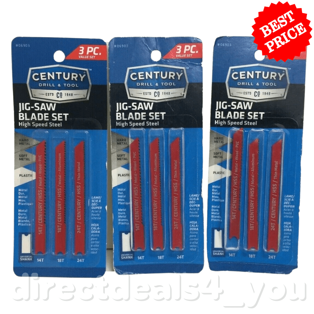 Century Drill & Tool Jig Blade Set 06903, Pack of 3