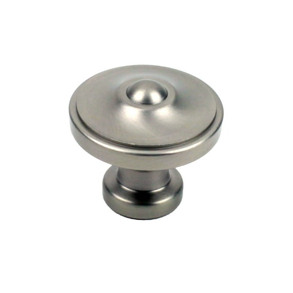 Country - Zinc Die Cast, 1-3/8" dia. Knob, Dull Satin Nickel