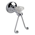 thumbnail image 1 of Rose - Premium Solid Brass, Double hook, Polished Chrome with White Rose, 1 of 2