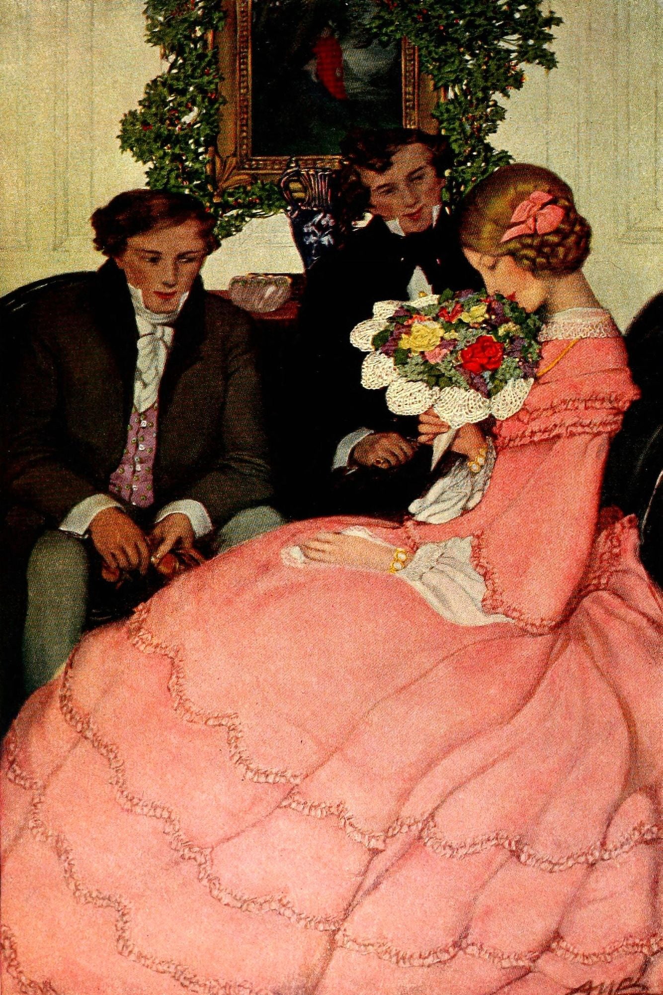 Century Magazine 1904 Christmas Callers Canvas Art - Anna Whelan Betts (18 x 24)