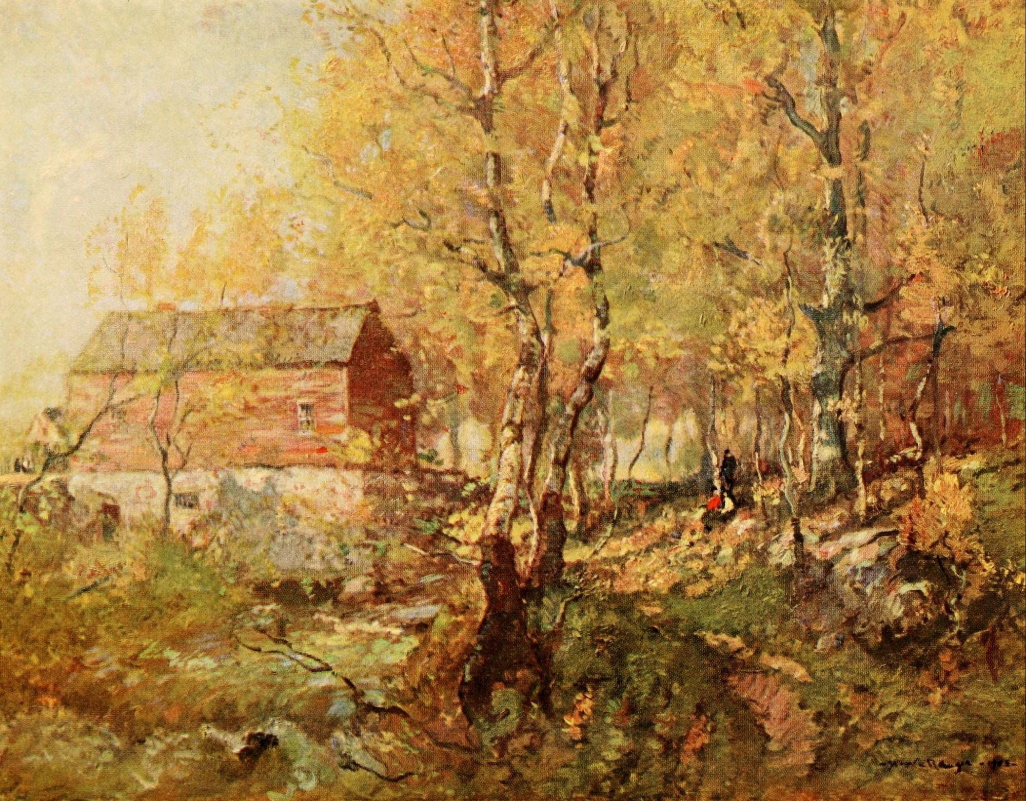 Century Magazine 97 1918 Old New England Mill Canvas Art - Henry W Ranger (24 x 36)
