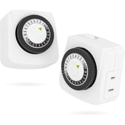 Century Mini Indoor 24-Hour Mechanical Outlet Timer, 2 Prong, 2-Pack