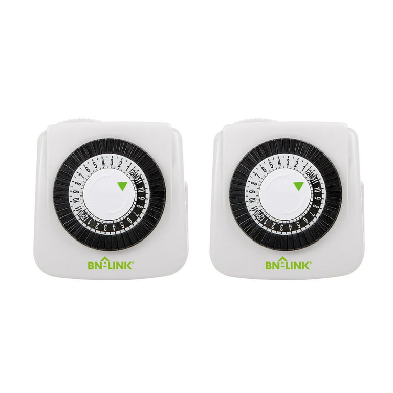Century Mini Indoor 24-Hour Mechanical Outlet Timer, 2 Prong, 2-Pack