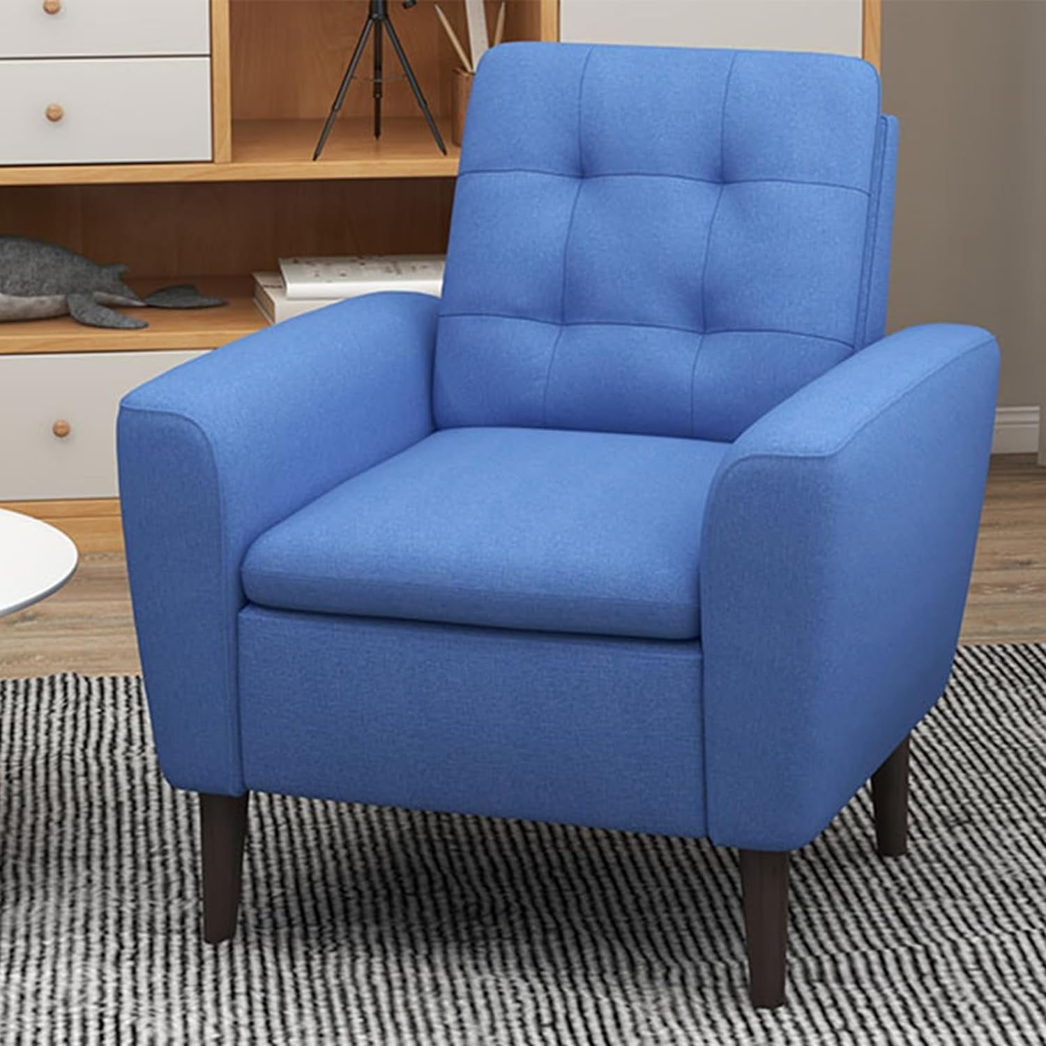 Century Modern Accent Chair Upholstered Fabric Living Room Chair Comfy ...