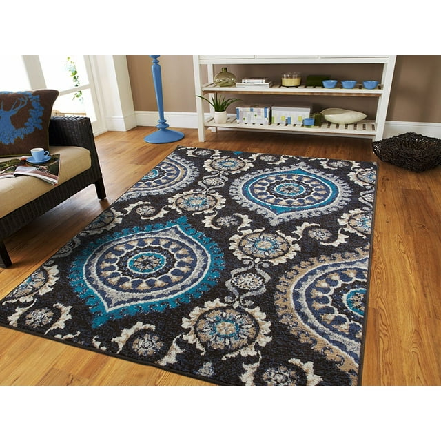 Century Rugs Luxurious Contemporary 8x11 Area Rug Under 100 in Black