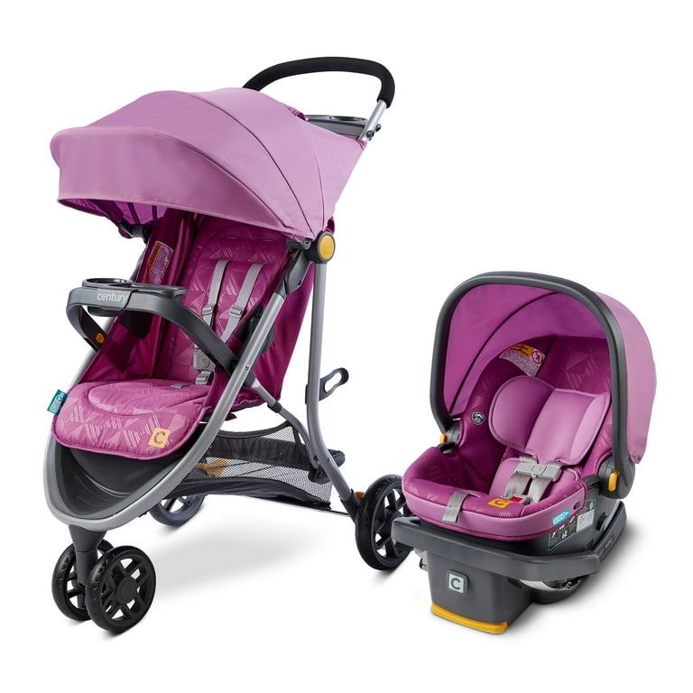 Century Stroll On 3 Wheel 2 in 1 Lightweight Travel System Stroller Unisex Berry Walmart