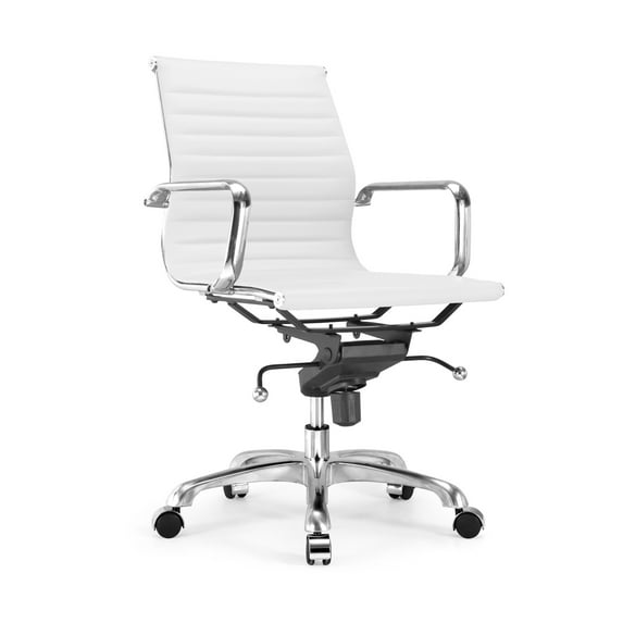 Century White Modern Classic Aluminum Office Chair