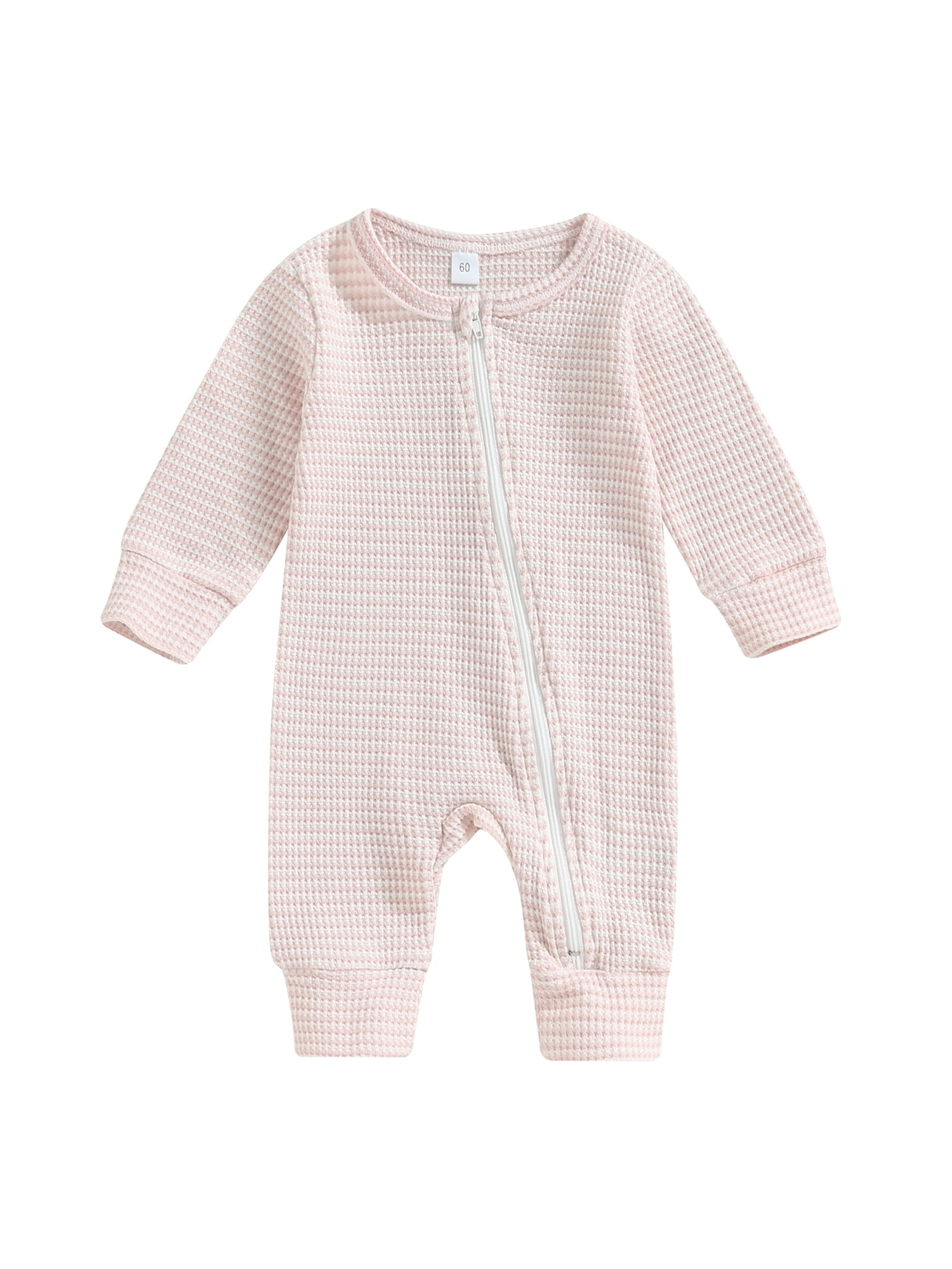 CenturyX Cute Baby Girls Waffle Rompers featuring Stripe Pattern and