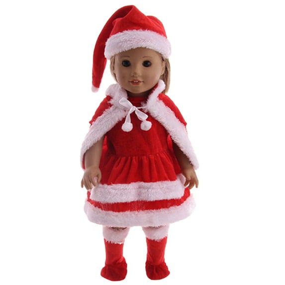 CenturyX Doll Outfit Dress Clothes Accessories Lot For 18 inch American Girl Our Generation My Life Doll Handmade DIY Kids Toys Red 45 cm