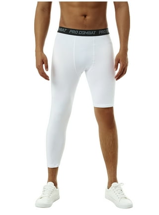 White Left 9-point Single Leg Basketball Pants Running Tight Sport Cropped One  Leg Leggings Basketball