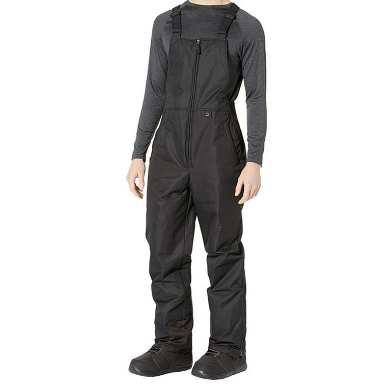 CenturyX Men s Snow Bibs Overall Snowpant Waterproof Windproof Zip Front Ski Clothes Snow Suits One Piece Jumpsuit for Winter Black M Walmart