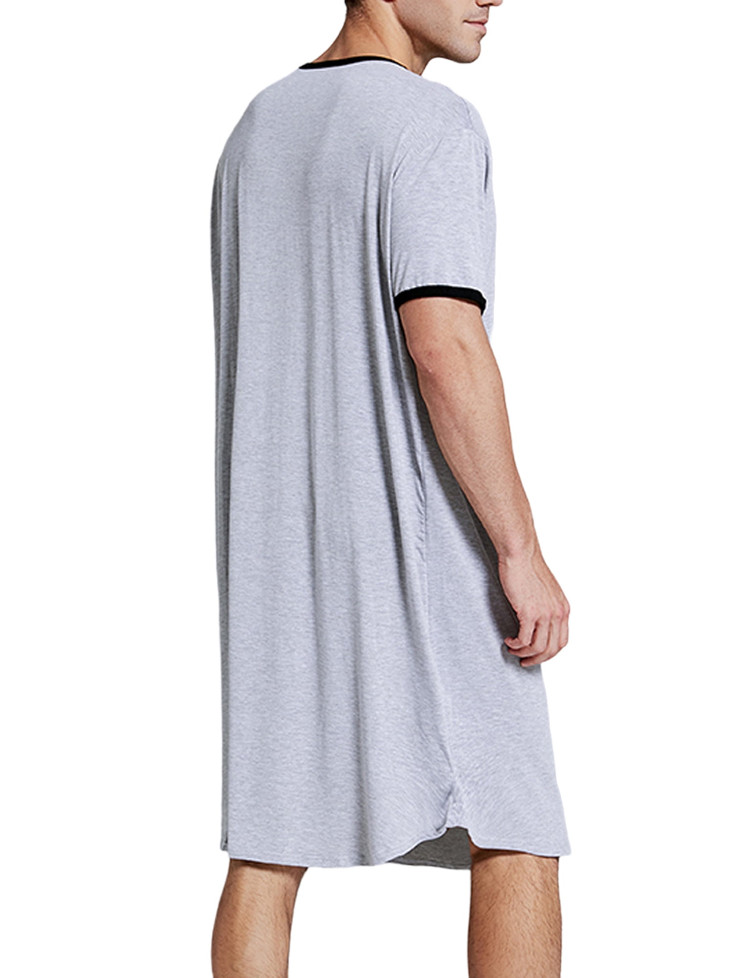 CenturyX Mens Nightshirt Pyjamas Dressing Gowns Long Sleeping Shirt ...