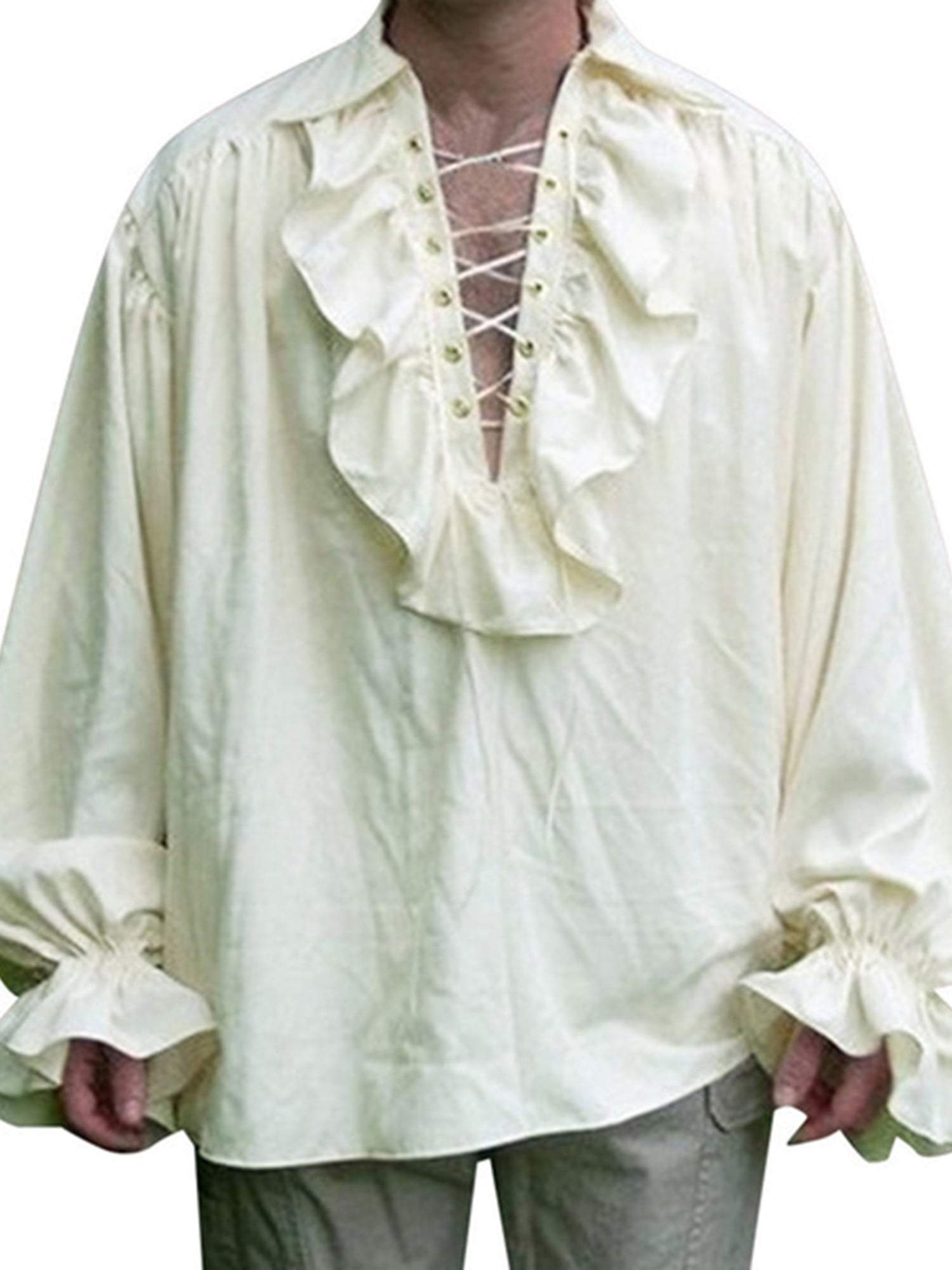 White flowy pirate best sale shirt