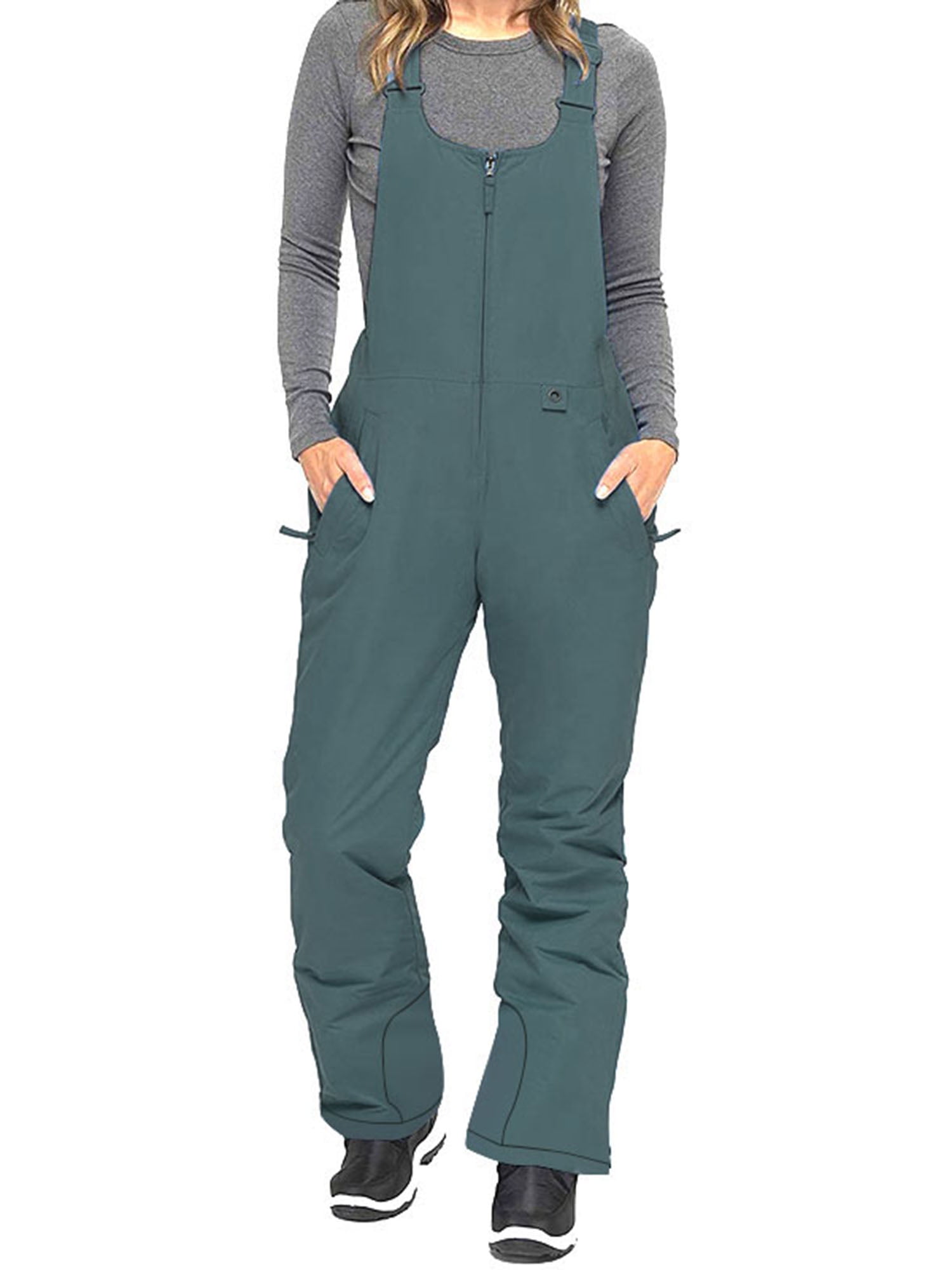 LDSKI Ski Bib Overalls Women Men Waterproof Elasitc Shoulder