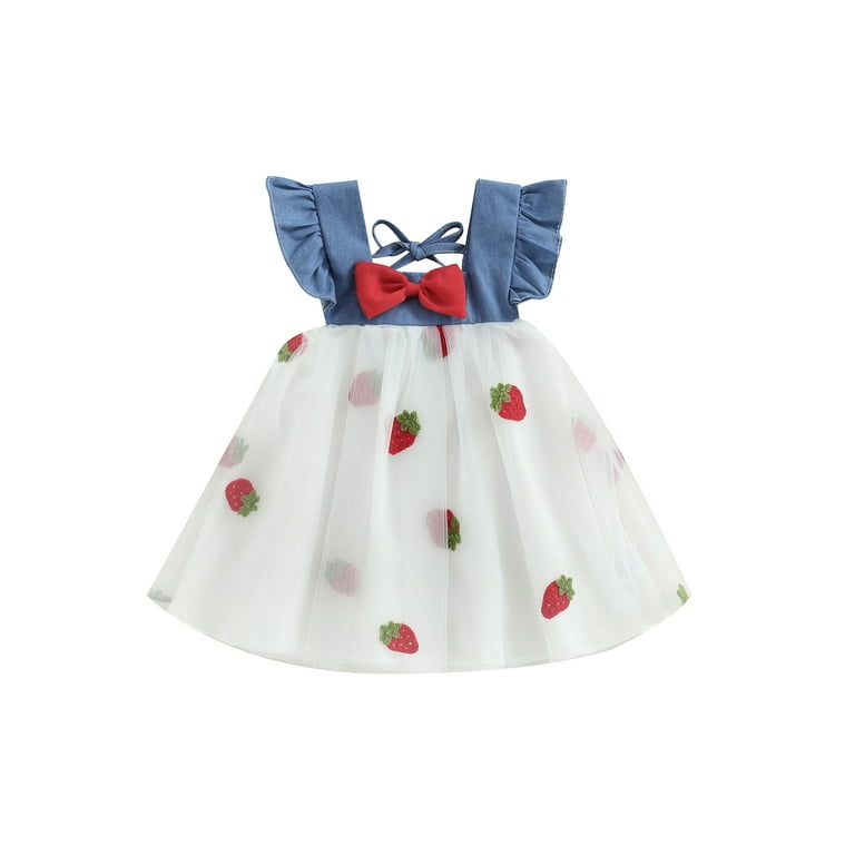 SHORT SLEEVES DRESS IN DENIM, NEWBORN SHORT SLEEVES DRESS IN DENIM, NEWBORN