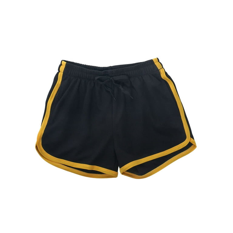 CenturyX Summer Running Shorts Men Sports Jogging Fitness Quick Dry Trunks  Gym Soccer Short Bottoms Breathable Beachwear Black Yellow M