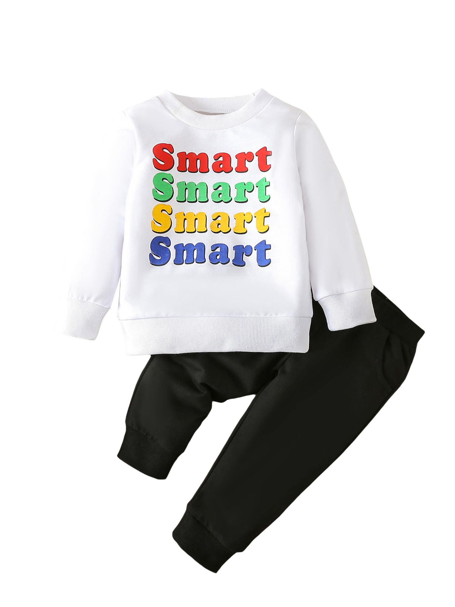CenturyX Toddler Boys Long Sleeve Letter Print Tops and Black Pants ...