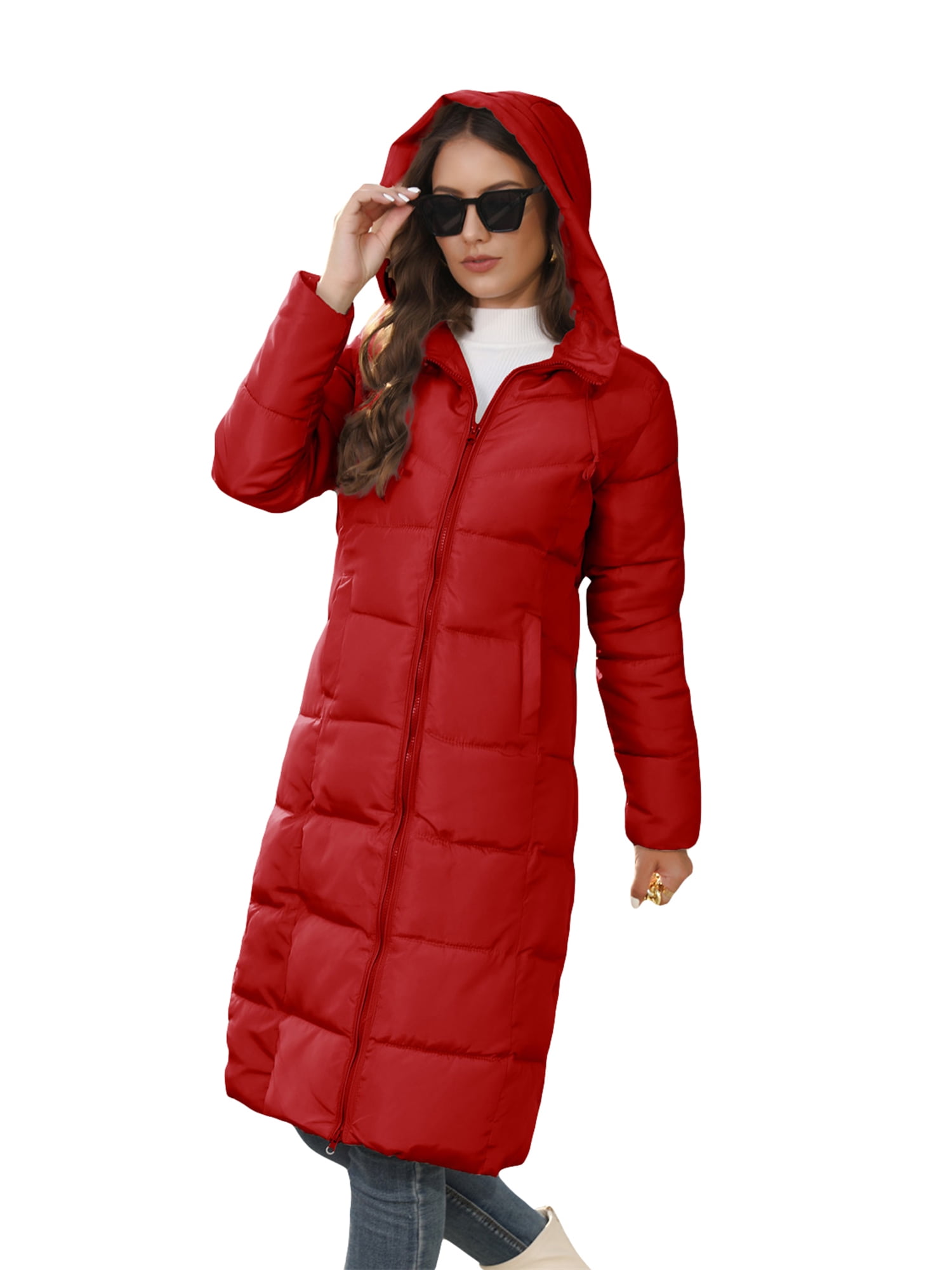 CenturyX Winter Warm Quilted Coat with Hood Women's Long Puffer Jacket