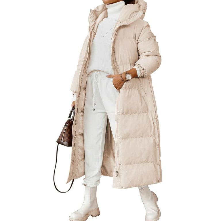 CenturyX Women Long Winter Jacket Long Sleeve Hooded Warm Winter Coat
