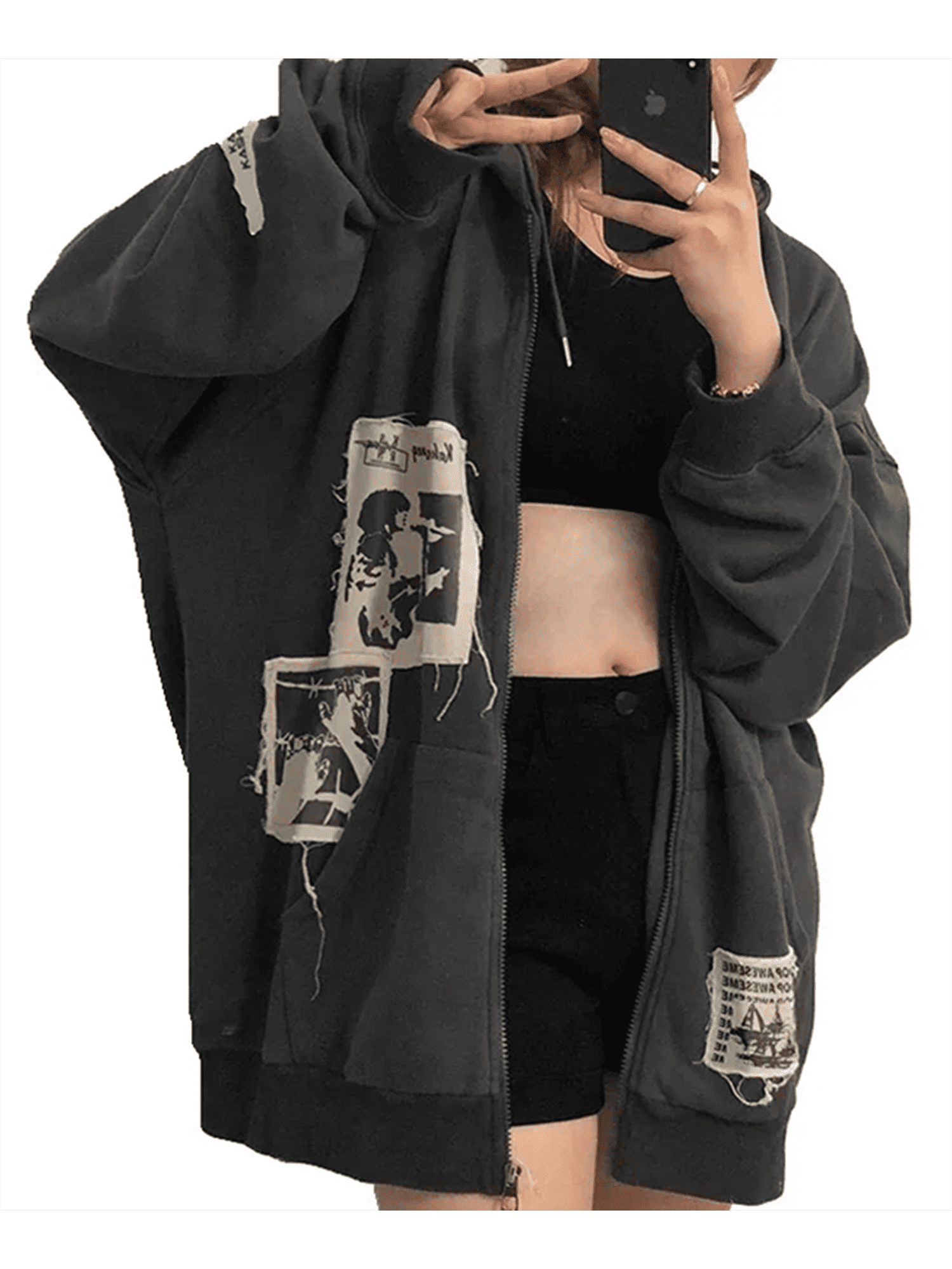 CenturyX Women Oversize Zip Up Hoodie Y2K Vintage Graphic Hooded Jacket Sweatshirt E-Girls Grunge Streetwear S - Walmart.com CenturyX Women Oversize Zip Up Hoodie Y2K Vintage Graphic Hooded Jacket Sweatshirt E-Girls Grunge Streetwear S - Walmart.com