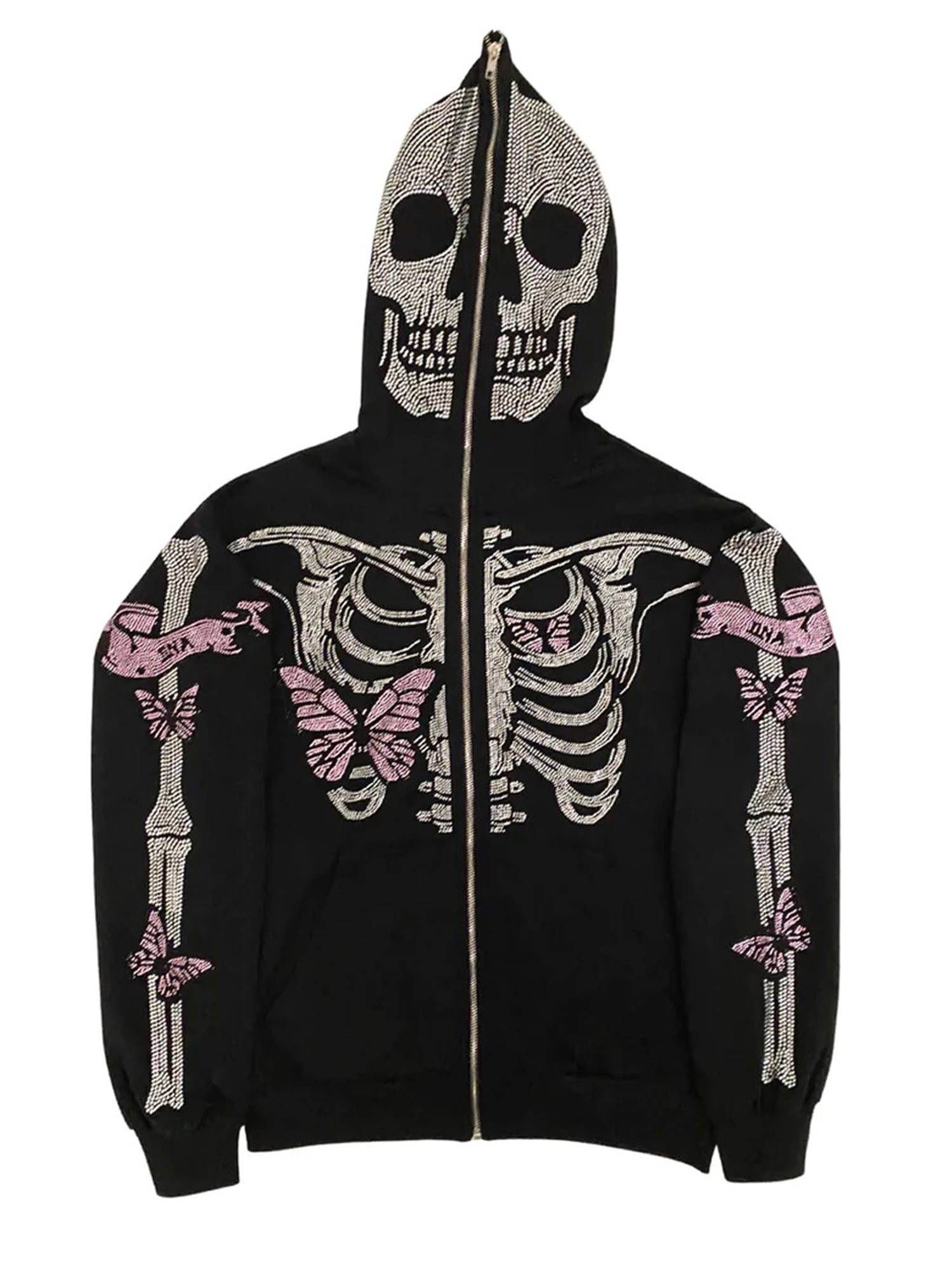 CenturyX Y2k Skeleton Full Zip Up Hoodies Over Face Women Men Rhinestone Skull Graphic Print Sweatshirt Oversized Jackets XL CenturyX Y2k Skeleton Full Zip Up Hoodies Over Face Women Men Rhinestone Skull Graphic Print Sweatshirt Oversized Jackets XL