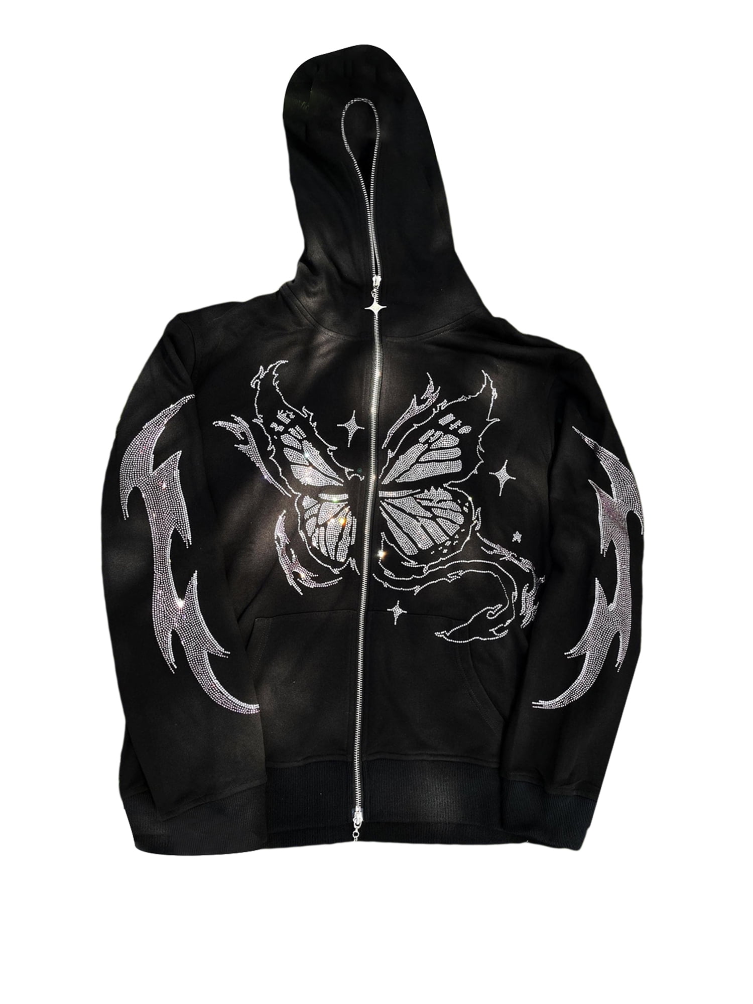 Rhinestone skull hoodie clearance