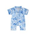thumbnail image 1 of Cenuakty 0-24M Baby Jumpsuit Short Sleeve Lapel Collar Duck/Sea Wave Print Sleep Romper Footless Newborn Outfit, 1 of 9
