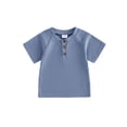 thumbnail image 1 of Cenuakty 3M-4T Baby Boy Summer T-Shirts Fashion Short Sleeve Round Neck Button Front Loose Tops for Kids, 1 of 9