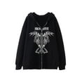 thumbnail image 1 of Cenuakty Adult Hooded Coat, Long Sleeve Hand Bone/Heart/Skeleton/Wire Printed Zip-Up Pockets Jackets, Casual Street Style Outerwear, 1 of 9